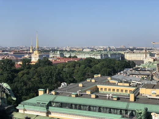 An aerial view over Saint Petersburg, Russia